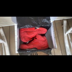 Jordan 5 red suede